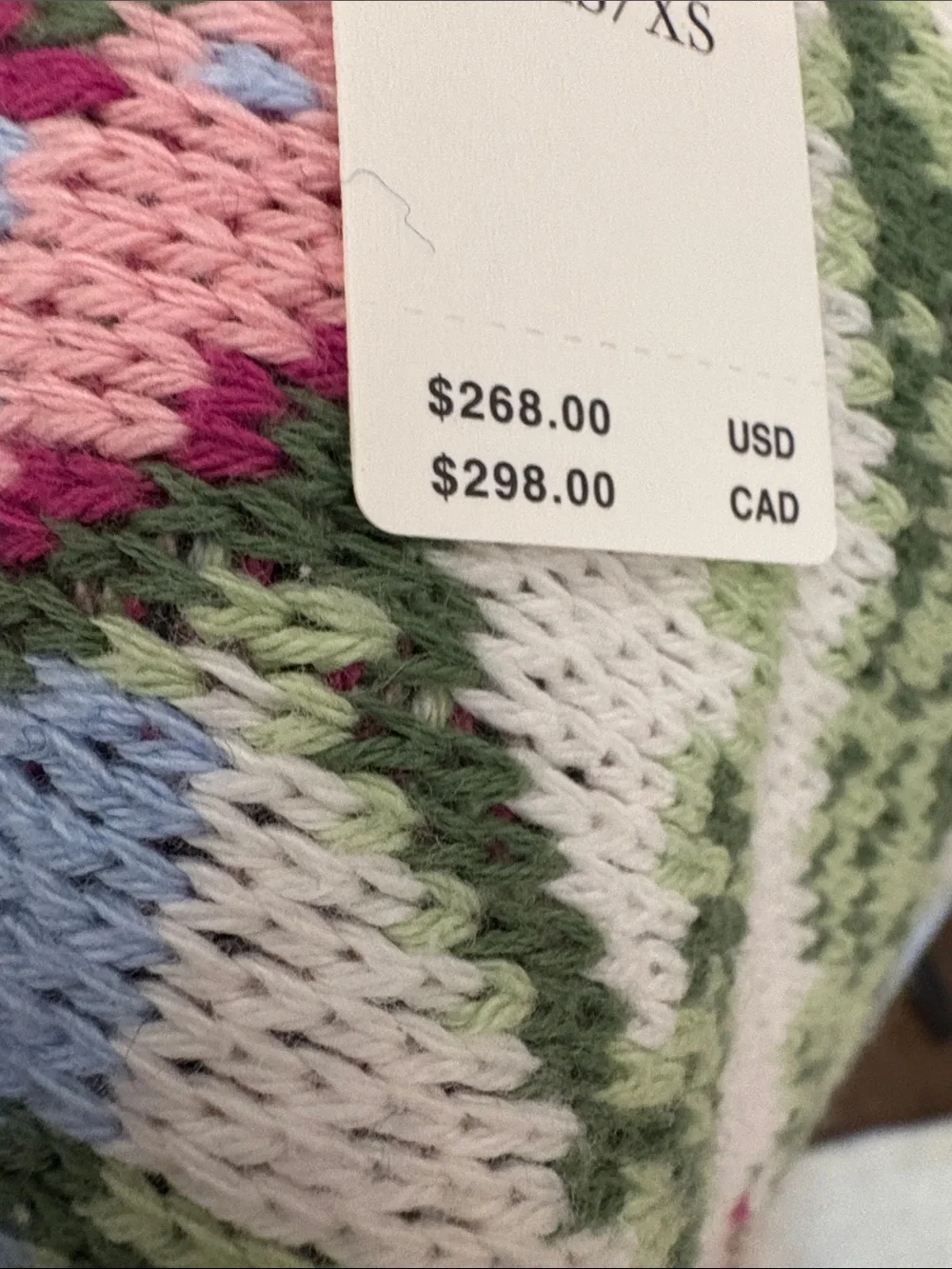 Floral Patchwork Button-Front Cardigan Sweater - Light Blue / Cream